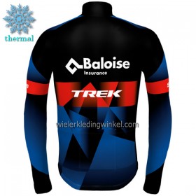 Wielershirt 2022 Baloise-Trek Lions Black Lange Mouw Winter Thermal Fleece Rood Blauw